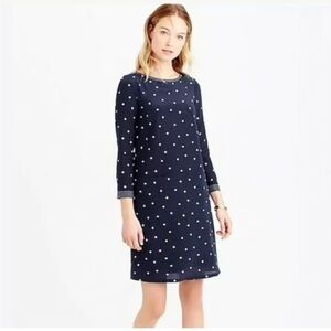 J. Crew 100% Silk Polka Dot Shift Dress, size 4